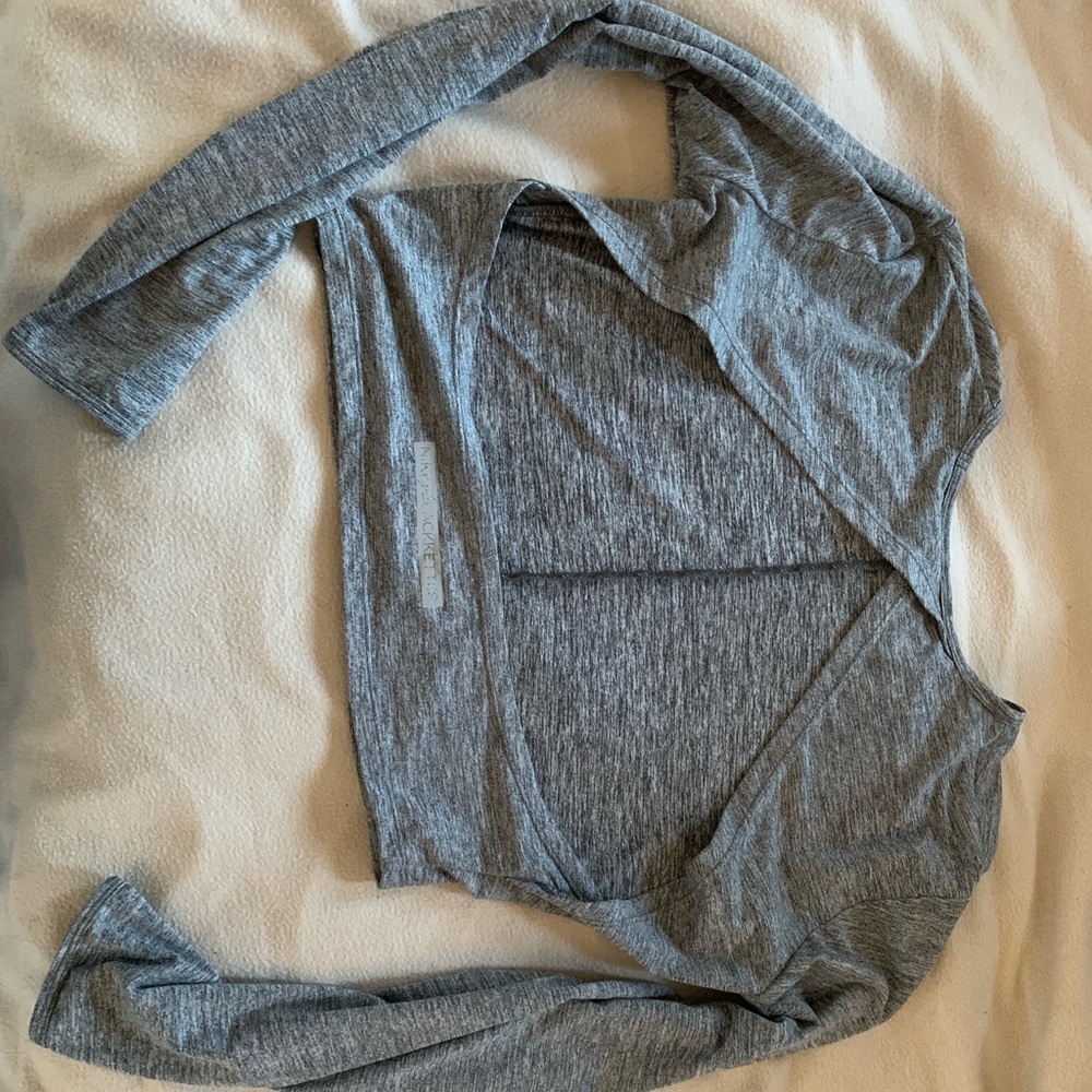Size L Nikki Blackketter long sleeve grey crop top